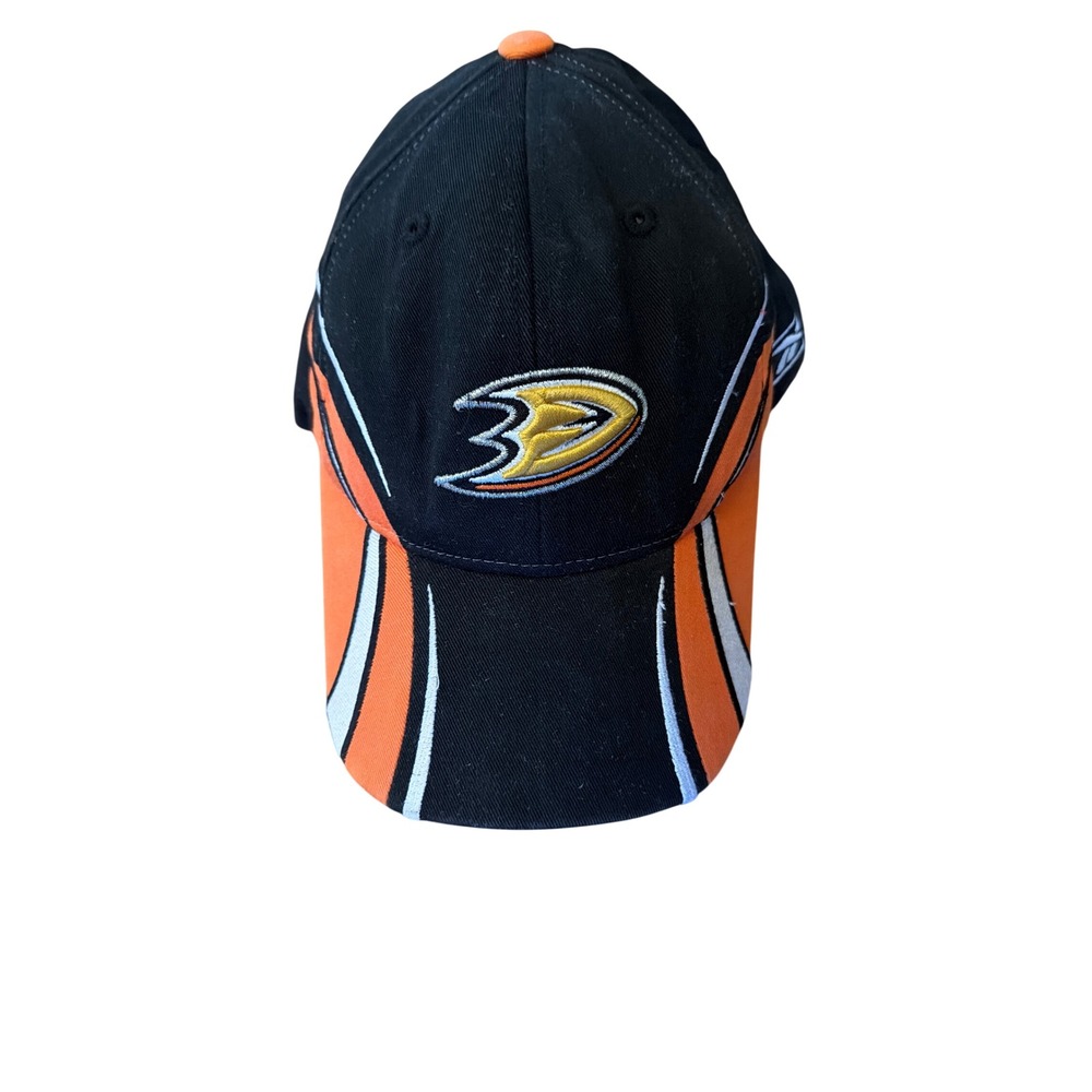 Reebok Y2K Anaheim Ducks NHL Hockey Hat Black Orange Adjustable Velcro Cap